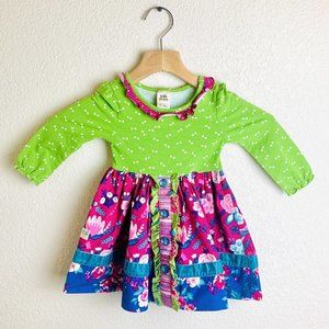 Wild Flowers Floral Bow Print Dress Girls 18 Months